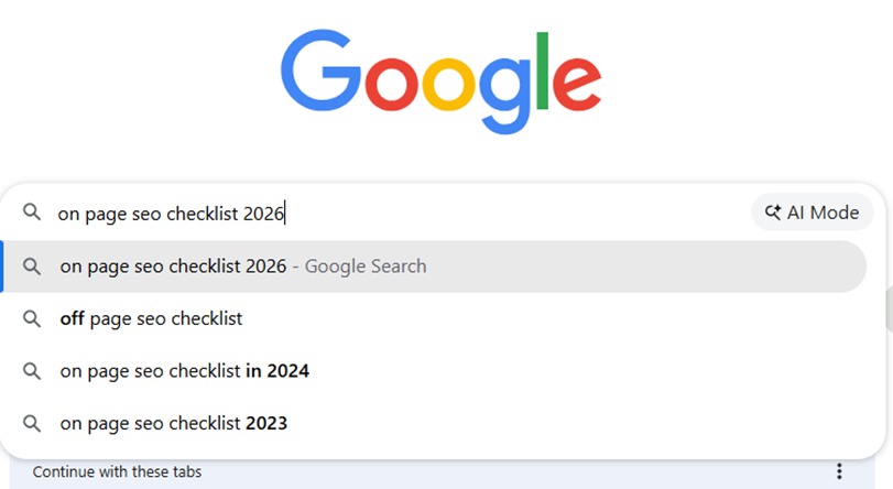 on page search